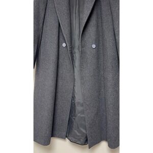 Charles Klein Charcoal Wool Blend Double Breasted Overcoat Made in Yugoslavia